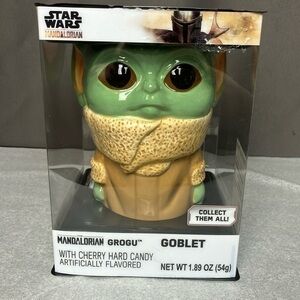 Star Wars Mandalorian Grogu Goblet With Hard Cherry Candy Collectable